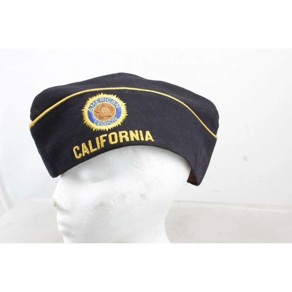American Legion Post 43 Hollywood CA Blue Garrison Cap Vintage Hat size 7 5/8